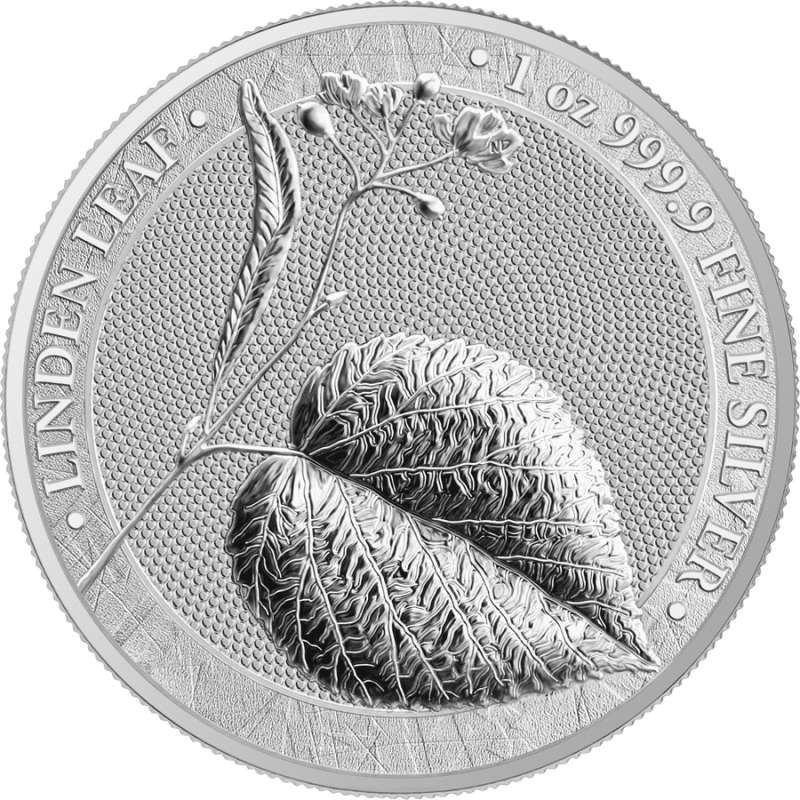 Srebrna moneta Linden Leaf 2022 – Germania Mint – 1 oz Ag 9999 – liść lipy z serii Mythical Forest