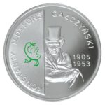 Srebrna Moneta Inwestycyjna z portretem mężczyzny w kapeluszu.