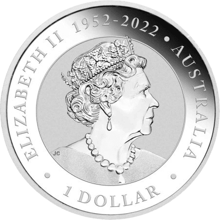 Srebrna moneta Australian Emu 1 oz 2023 – awers z Królową Elżbietą II i rewers z wizerunkiem emu. KupSZTABKI Kraków