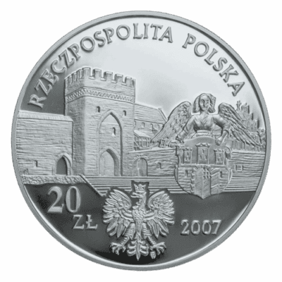 Srebrna moneta Miasto Średniowieczne w Toruniu 20 zł 2007 – awers i rewers, edycja kolekcjonerska NBP Srebrne monety Kraków 20 zł Miasto średniowieczne w toruniu polska 2007 Kraków Starowiślna KupSZTABKI