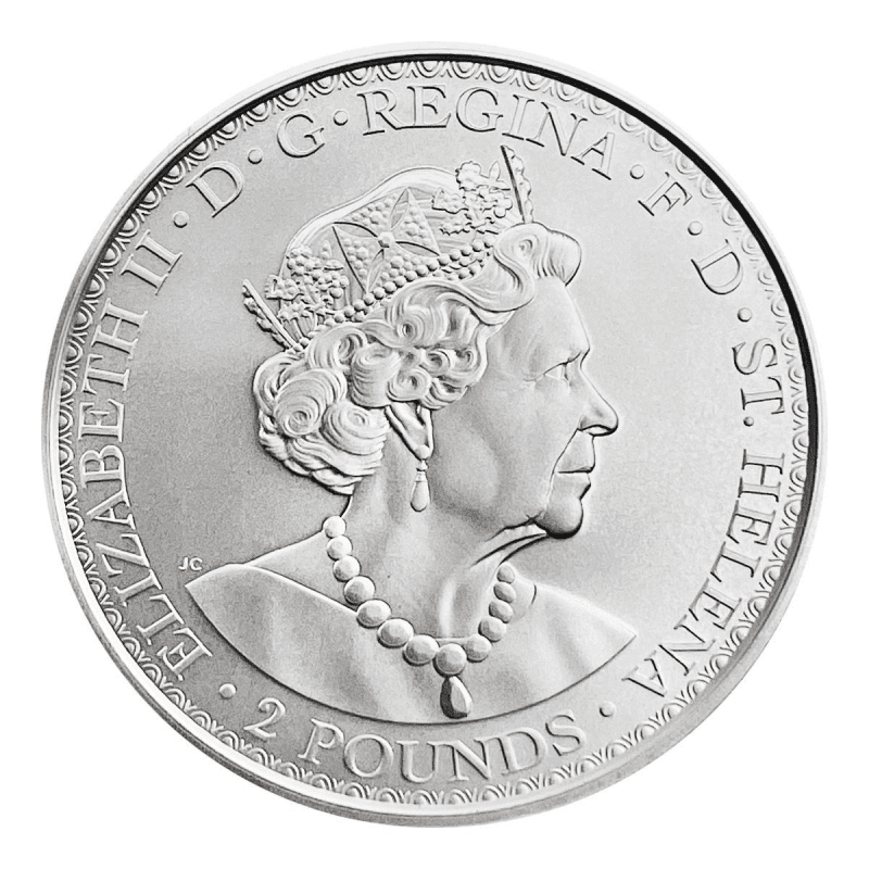 Srebrna moneta Una and The Lion 2022 – 2 oz Ag 999 – St. Helena – księżniczka Una i lew, limitowana edycja