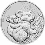 Srebrna moneta Koala 2023 – rewers z mamą koalą i młodym, awers z portretem Królowej Elżbiety II. srebrne monerty kraków Koala 2023 Australia KupSZTABKI Kraków Silver Coin