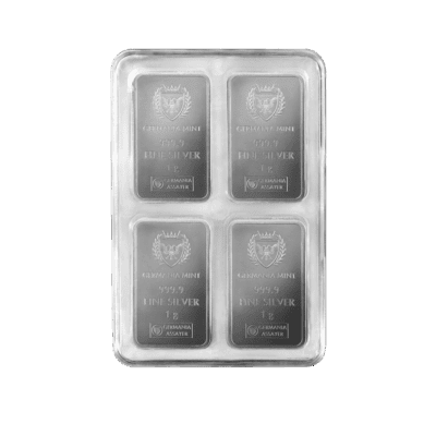 Sztabka srebra dzielona Germania Mint MultiBar 100 x 1 g Ag 9999 Sztabka srebra dzielona 100 x 1g Kraków Starowiślna KupSZTABKI Sztabki srebra małe wagi Germania Mint