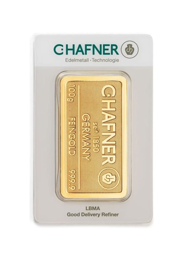 Sztabka złota 100g Kraków KupSZTABKI Starowiślna gold-bar-au9999-chafner-100-g 1 Złota sztabka 100 g C.Hafner – KupSZTABKI.pl Kraków Starowiślna