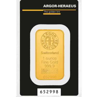 Złota sztabka 1 oz Argor-Heraeus Au 999.9 – KupSZTABKI.pl Kraków Starowiślna