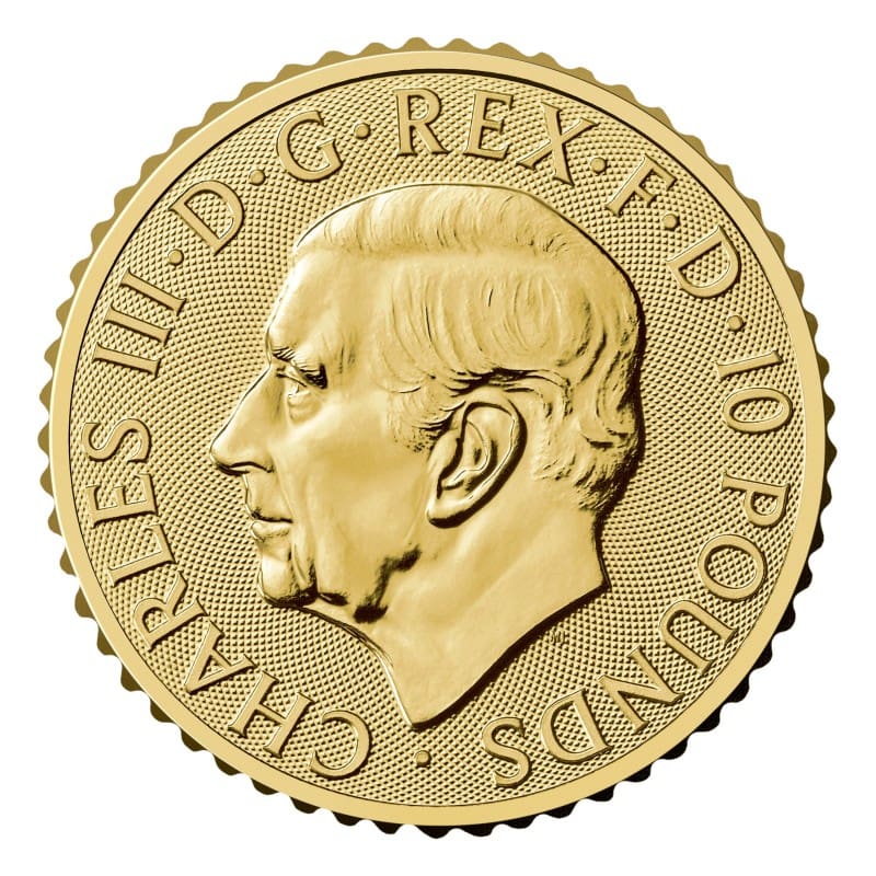 Złota moneta Britannia 1/10 oz 2025 – Król Karol III – KupSZTABKI.pl Kraków Starowiślna