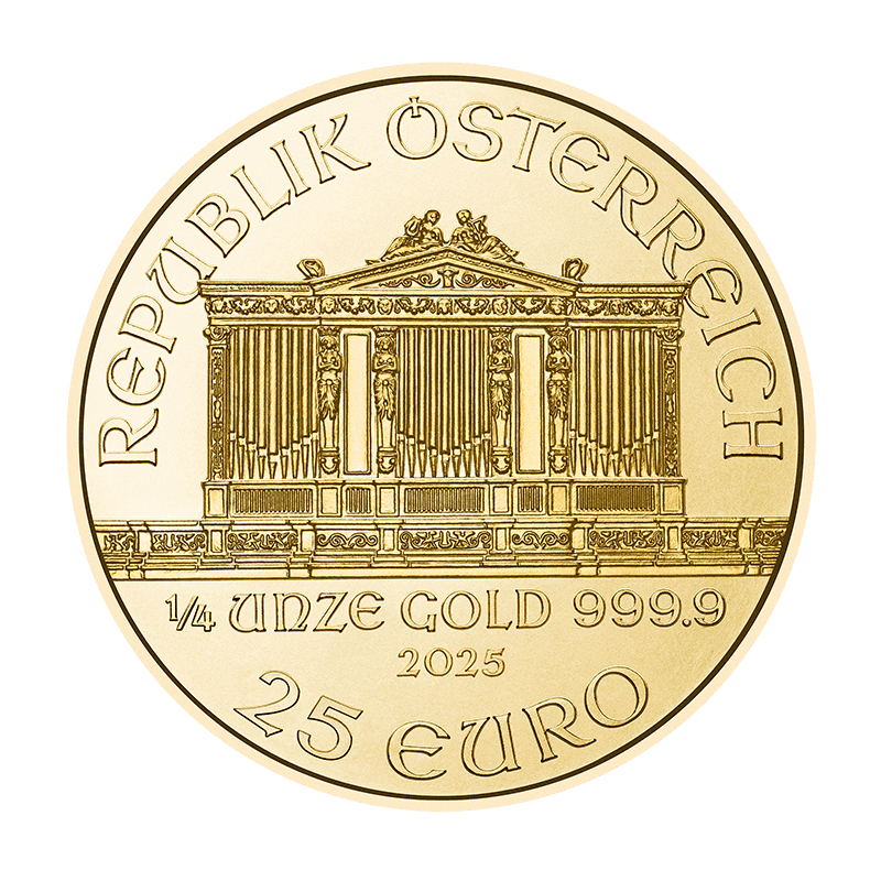 Złota moneta Wiener Philharmoniker 1/4 oz 2025 – Münze Österreich – KupSZTABKI.pl Kraków Starowiślna