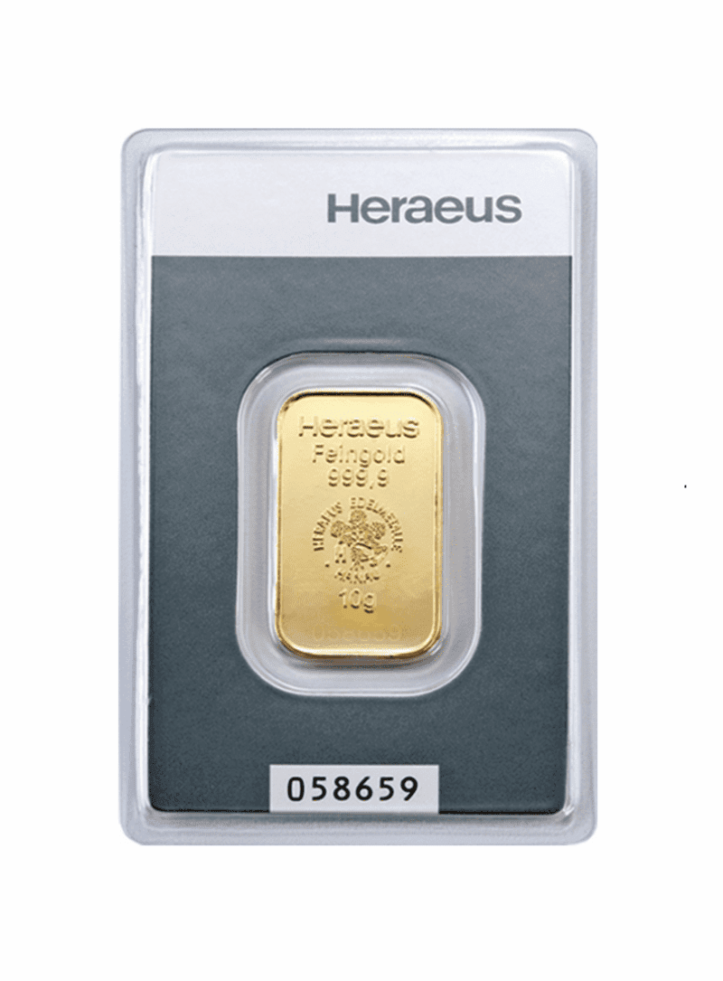 Złota sztabka 10g Argor-Heraeus Au 999.9 w Certipacku Kraków KupSZTABKI Starowiślna