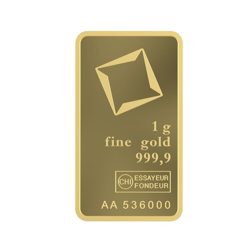 Sztabka złota 1 g Valcambi Au 999,9 w certipacku